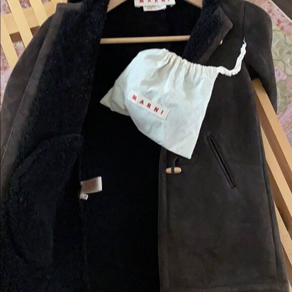 MARNI Kids Shearling toggle pea coat + mittens - Picture 8 of 8
